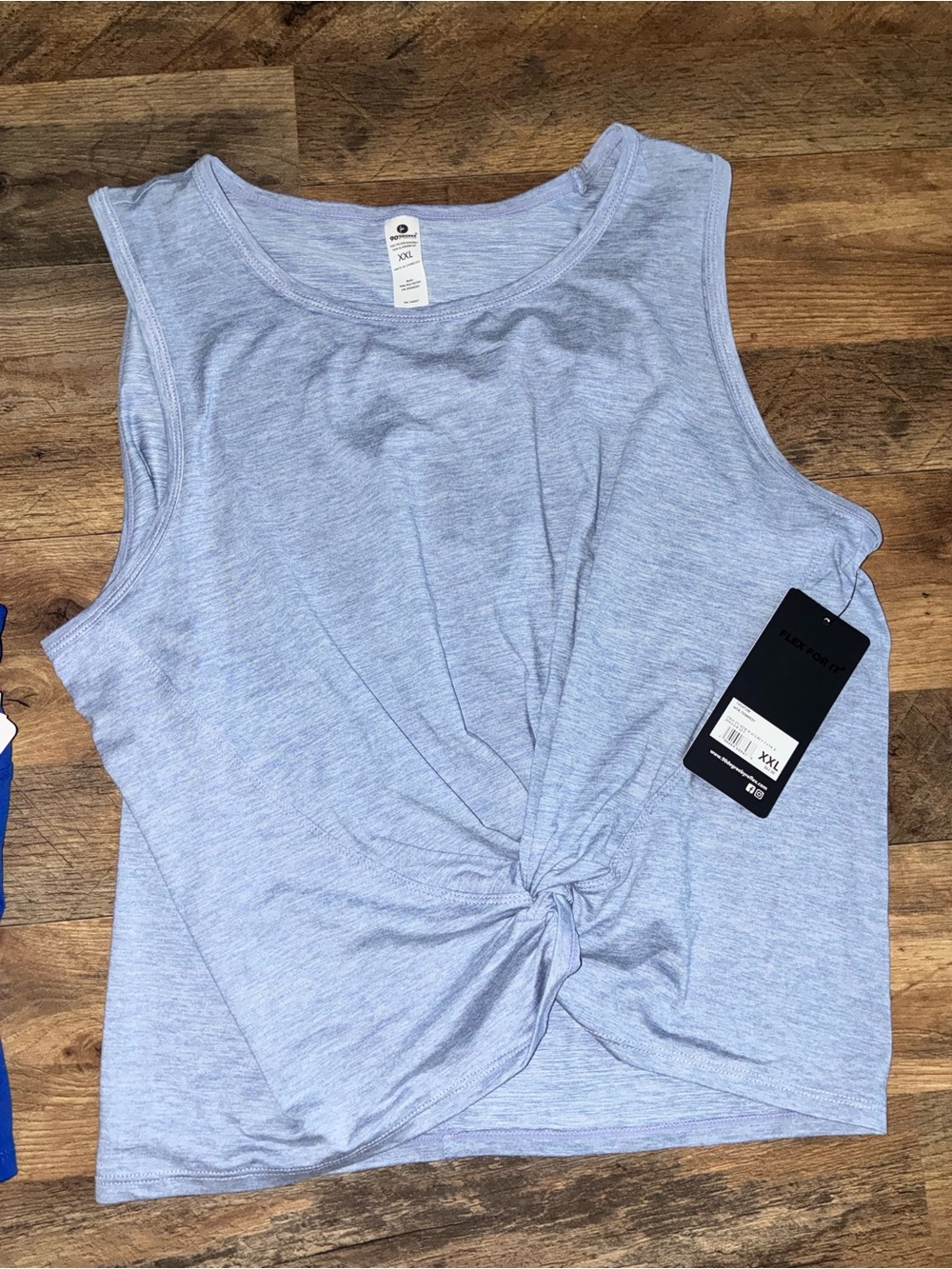 90 Degree By Reflex Light Blue Twist-Front Tank Top